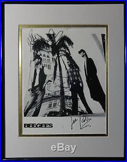 Signed Rare Bee Gees Autographed 8x10 Photo All Three Members Framed & Matted