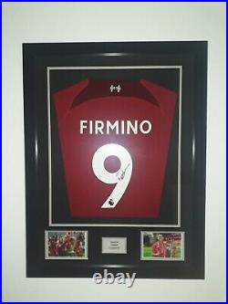 Signed Roberto Firmino Liverpool Home 2022/2023 Framed Shirt with COA