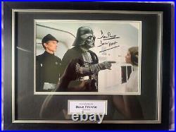 Signed and framed photo of darth vader (dave prowse)