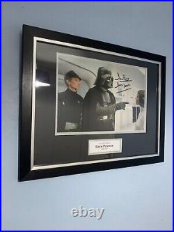 Signed and framed photo of darth vader (dave prowse)