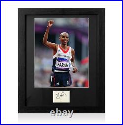 Sir Mo Farah Signed 2012 London Olympics Card and Photo Frame Option 2