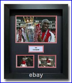 Sol Campbell Hand Signed Framed Photo Display Arsenal Autograph 1