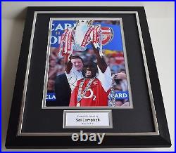 Sol Campbell SIGNED FRAMED Photo Autograph 16x12 display Arsenal Football + COA