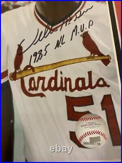 St Louis Cardinals Ozzie Smith Willie McGee Vince Coleman Autograph Framed Photo