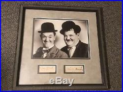 Stan Laurel & Oliver Hardy Signed Autograph Framed With Photo Comedy Pioneer RRCOA