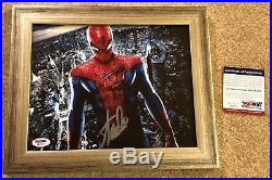 Stan Lee Hand Signed Autographed Custom Framed Spider-Man Photo with PSA COA