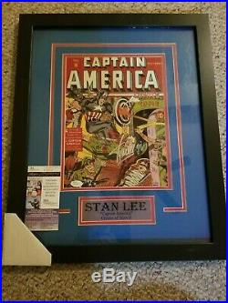 Stan Lee Signed, Matted And Framed Captain America 9x12 Photo JSA P76569