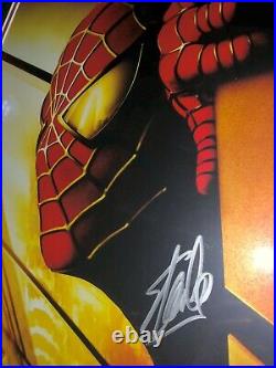 Stan Lee Signed Spider-Man 2002 Framed Rare Recalled World Trade Center Poster