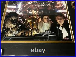 Star Wars Cast X3 Hand Signed 8x10 Photo FRAMED WITH COA Mayhew Fisher Ford