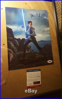Star Wars Daisy Ridley (Rey) signed 8.5x11 Photo PSA DNA (Framed)