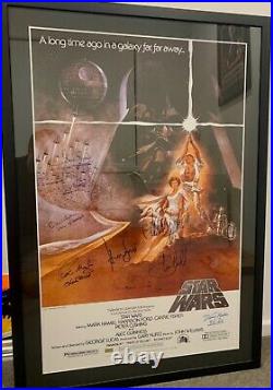 Star Wars signed framed movie poster full size with photo proof