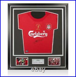 Steven Gerrard Front Signed Liverpool 2005 Home Shirt In Classic Frame UEFA Cha