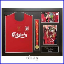 Steven Gerrard Signed Framed Liverpool 2005 Champions League Final Shirt with Me