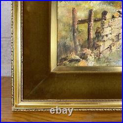Stunning Oil Painting Country Village Cottages Frame Picture Signed D. Jones