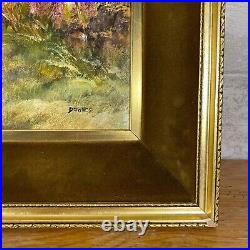 Stunning Oil Painting Country Village Cottages Frame Picture Signed D. Jones