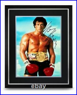 Sylvester Stallone Signed Photo Large Framed Rocky Display Autograph Memorabilia