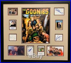 THE GOONIES x 9 Signed Autograph Framed JSA COA Josh Brolin Corey Feldman Astin