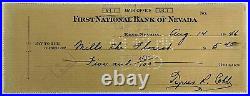 TY COBB Signed / Autographed / HOF Framed Check / Beckett LOA Beautiful Piece