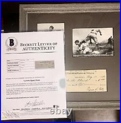 TY COBB Signed / Autographed / HOF Framed Check / Beckett LOA Beautiful Piece