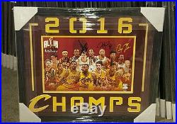 Team Signed Cleveland Cavaliers Framed 11×17 All In Photo 2016 Nba Champs Jsa