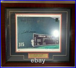 Ted Williams Signed Autograph Fenway's Green Monster 16x20 Lithograph PSA Framed