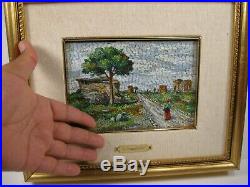 Telesforo Franchino Signed picture Framed Hand Tile micro mosaic art glass