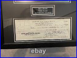 The Hulk Bill Bixby Signed Framed 1970 Check & Photo Display 16x20