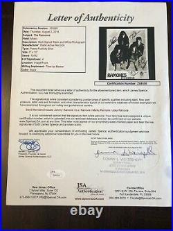 The Ramones Signed 8x10 Framed JSA Letter Autographed