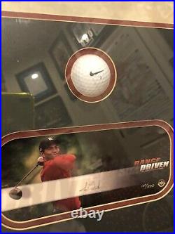 Tiger Woods Upper Deck Signed Autograph & Range Driven Ball. Framed Beautifully