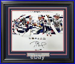 Tom Brady Autographed Framed 16x20 Photo Super Bowl Collage Fanatics Holo 197159