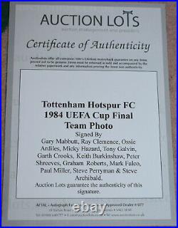Tottenham Hotspur multi signed framed 1984 UEFA with AFTAL COA and photo proof