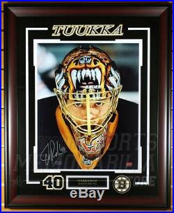 Tuukka Rask Boston Bruins Signed Autographed Up Close Mask 16x20 Framed