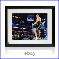 Tyson Fury Signed Boxing Photo Fury vs Wilder 2. Framed