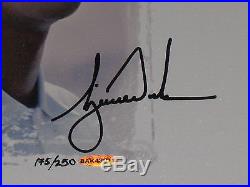 UDA Jack Nicklaus Tiger Woods dual signed Golf's Greatest Canvas FRAMED LE 250