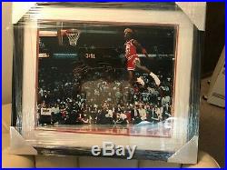 UDA Michael Jordan Signed Autographed 16x20 Framed 88 Gatorade Slam Dunk photo