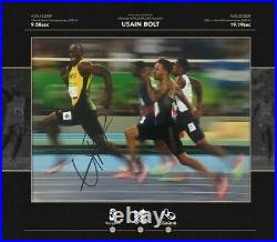 Usain Bolt Signed & FRAMED PHOTO MOUNT DISPLAY Olympics JAMAICA AFTAL COA (FTO)