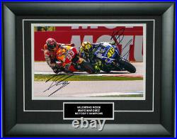Valentino Rossi and Marc Marquez Signed 8X12 inches MotoGP Photo Frame