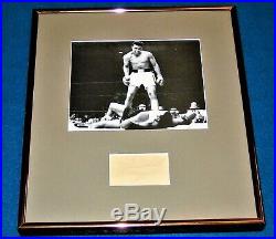 Vintage 1969 Muhammad Ali Authentic Autographed Cut & Photo Signed Matted Framed