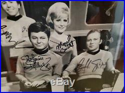 Vintage Authentic 9 Cast Signed RARE Star Trek Framed Photograph w COA