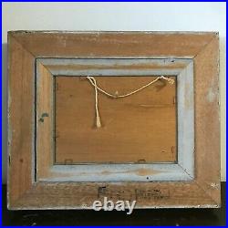 Vintage Signed Small Miniature GENET Oil Painting Picture Frame House Autumn