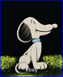 Vintage Velvet Art Signed Original Peanuts Charlie Brown Snoopy Framed Picture