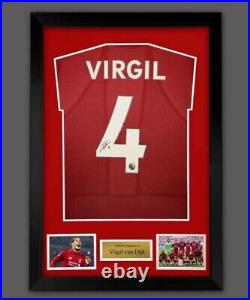 Virgil Van Dijk Liverpool Fc Football Shirt In A Frame £279