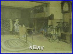WALLACE NUTTING SIGNED 1913 An Old Colony Home Room