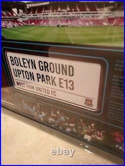 West Ham Farewell BOLEYN ground framed pic signed by 11 legends Hurst AFTAL COA