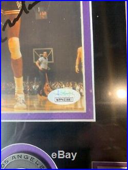 Wilt Chamberlain Kareem Abdul-Jabbar Autograph Signed Lakers 8x10 Framed JSA