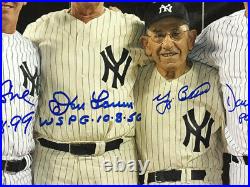 Yankees Perfect Game Signed 16x20 photo Frame Larsen Berra posada Cone Wells Psa