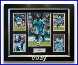 Yaya Toure Hand Signed Framed Photo Display Manchester City Autograph
